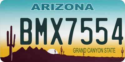 AZ license plate BMX7554