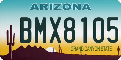 AZ license plate BMX8105