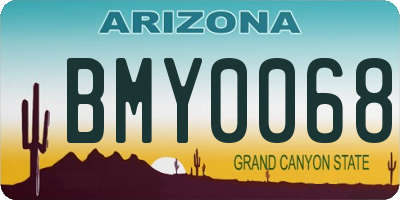AZ license plate BMY0068