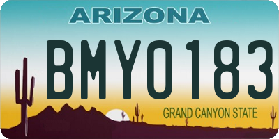 AZ license plate BMY0183