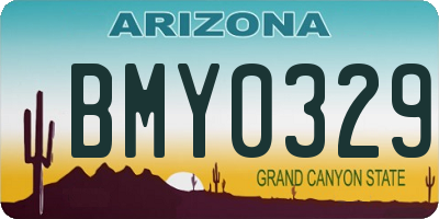 AZ license plate BMY0329