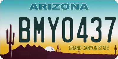 AZ license plate BMY0437
