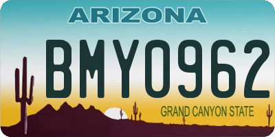 AZ license plate BMY0962
