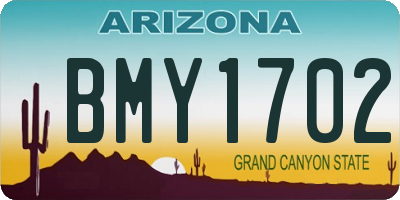 AZ license plate BMY1702