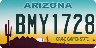 AZ license plate BMY1728