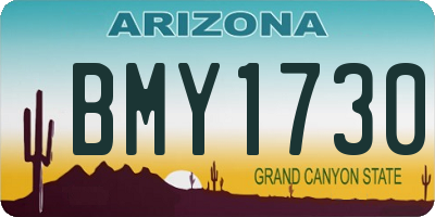 AZ license plate BMY1730