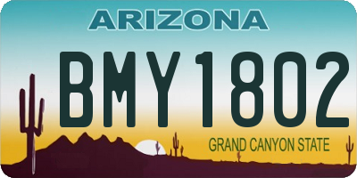 AZ license plate BMY1802