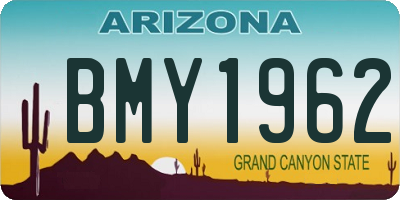 AZ license plate BMY1962