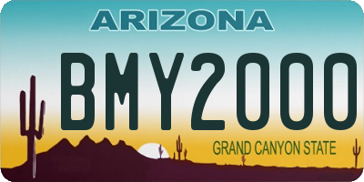 AZ license plate BMY2000