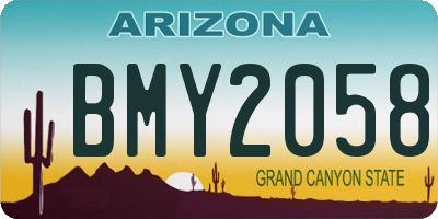 AZ license plate BMY2058