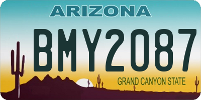 AZ license plate BMY2087