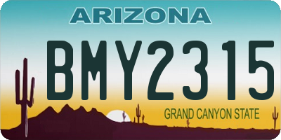AZ license plate BMY2315