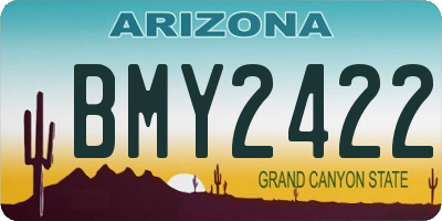 AZ license plate BMY2422