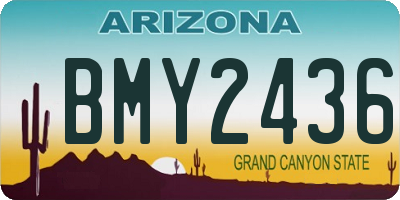 AZ license plate BMY2436