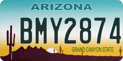 AZ license plate BMY2874