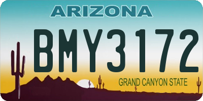 AZ license plate BMY3172