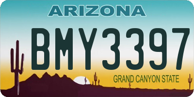 AZ license plate BMY3397