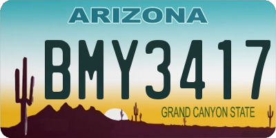 AZ license plate BMY3417