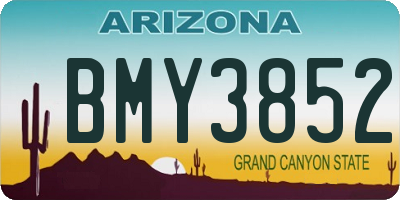 AZ license plate BMY3852