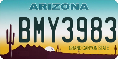 AZ license plate BMY3983