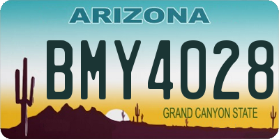 AZ license plate BMY4028