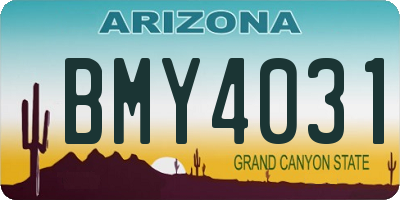 AZ license plate BMY4031