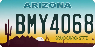 AZ license plate BMY4068