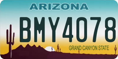 AZ license plate BMY4078
