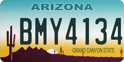 AZ license plate BMY4134