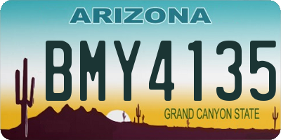 AZ license plate BMY4135
