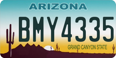 AZ license plate BMY4335
