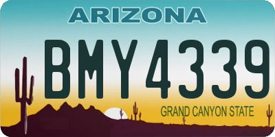 AZ license plate BMY4339