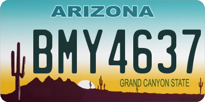 AZ license plate BMY4637