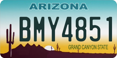 AZ license plate BMY4851