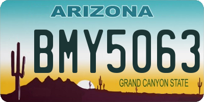AZ license plate BMY5063