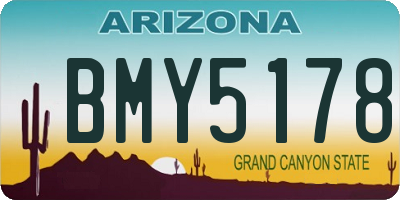 AZ license plate BMY5178