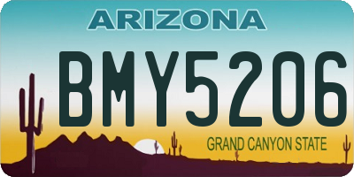 AZ license plate BMY5206