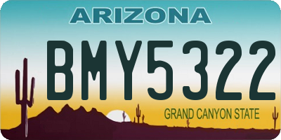 AZ license plate BMY5322