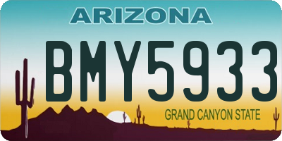 AZ license plate BMY5933