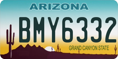 AZ license plate BMY6332