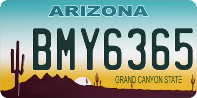 AZ license plate BMY6365