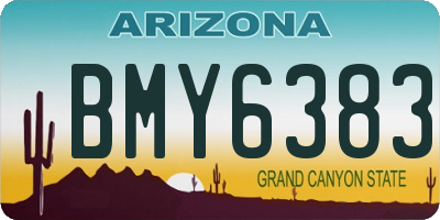 AZ license plate BMY6383