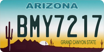 AZ license plate BMY7217