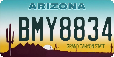 AZ license plate BMY8834