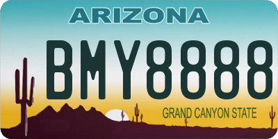 AZ license plate BMY8888