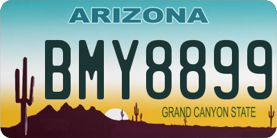 AZ license plate BMY8899