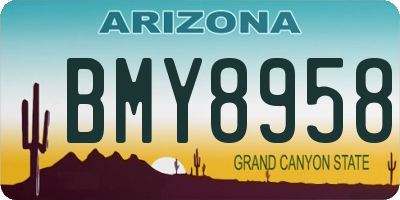 AZ license plate BMY8958