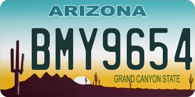 AZ license plate BMY9654