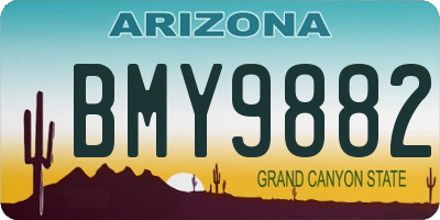 AZ license plate BMY9882