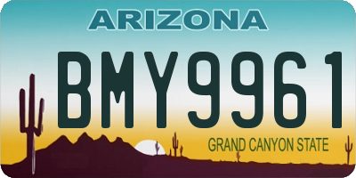 AZ license plate BMY9961